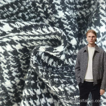Polyester uld blandet plaid tweed stof